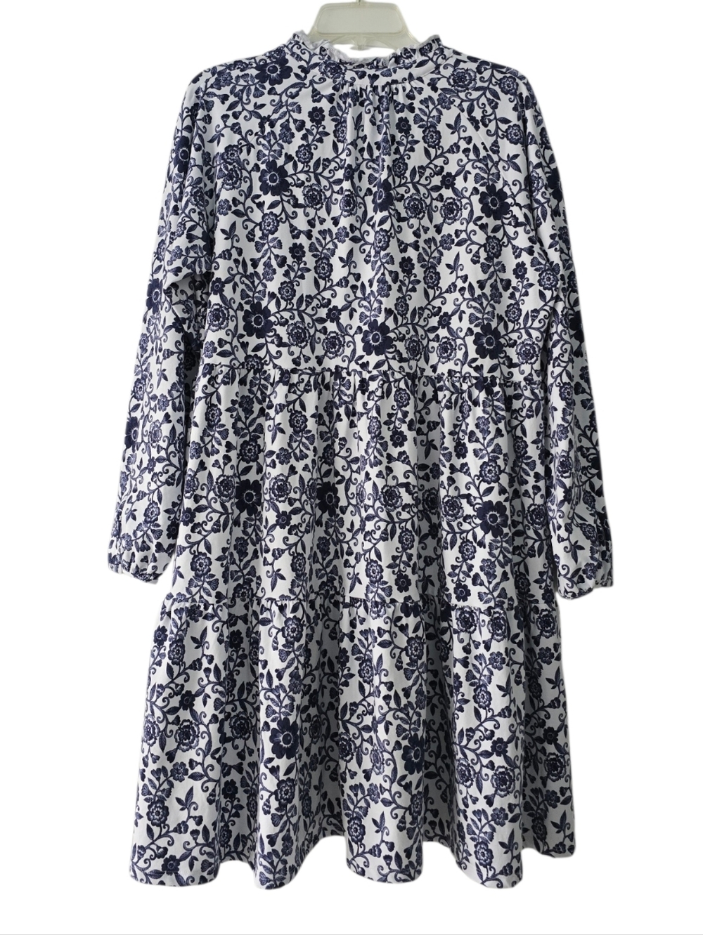 Duffield Lane Fiona Dress Morning Glory Navy Floral Pima Cotton Size Large - Picture 5 of 5